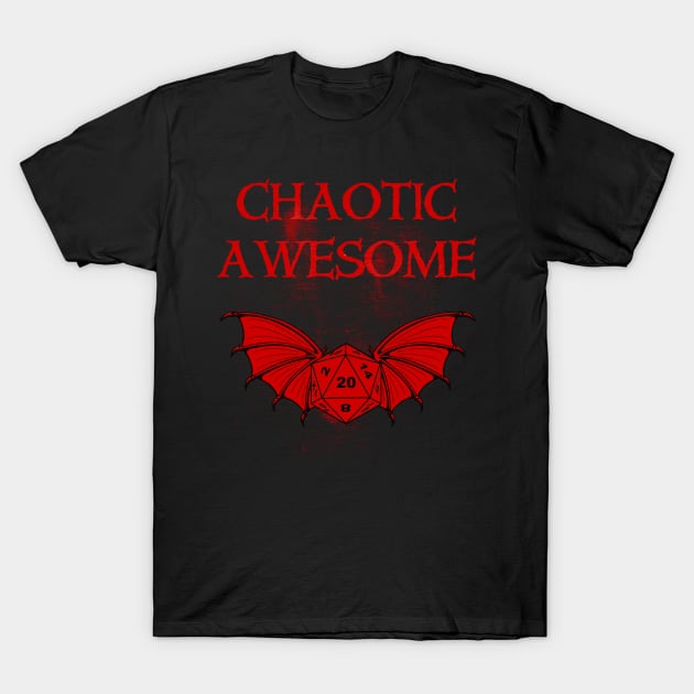 Chaotic Awesome Dragon Dice Tabletop RPG DM Gift T-Shirt by wildbot